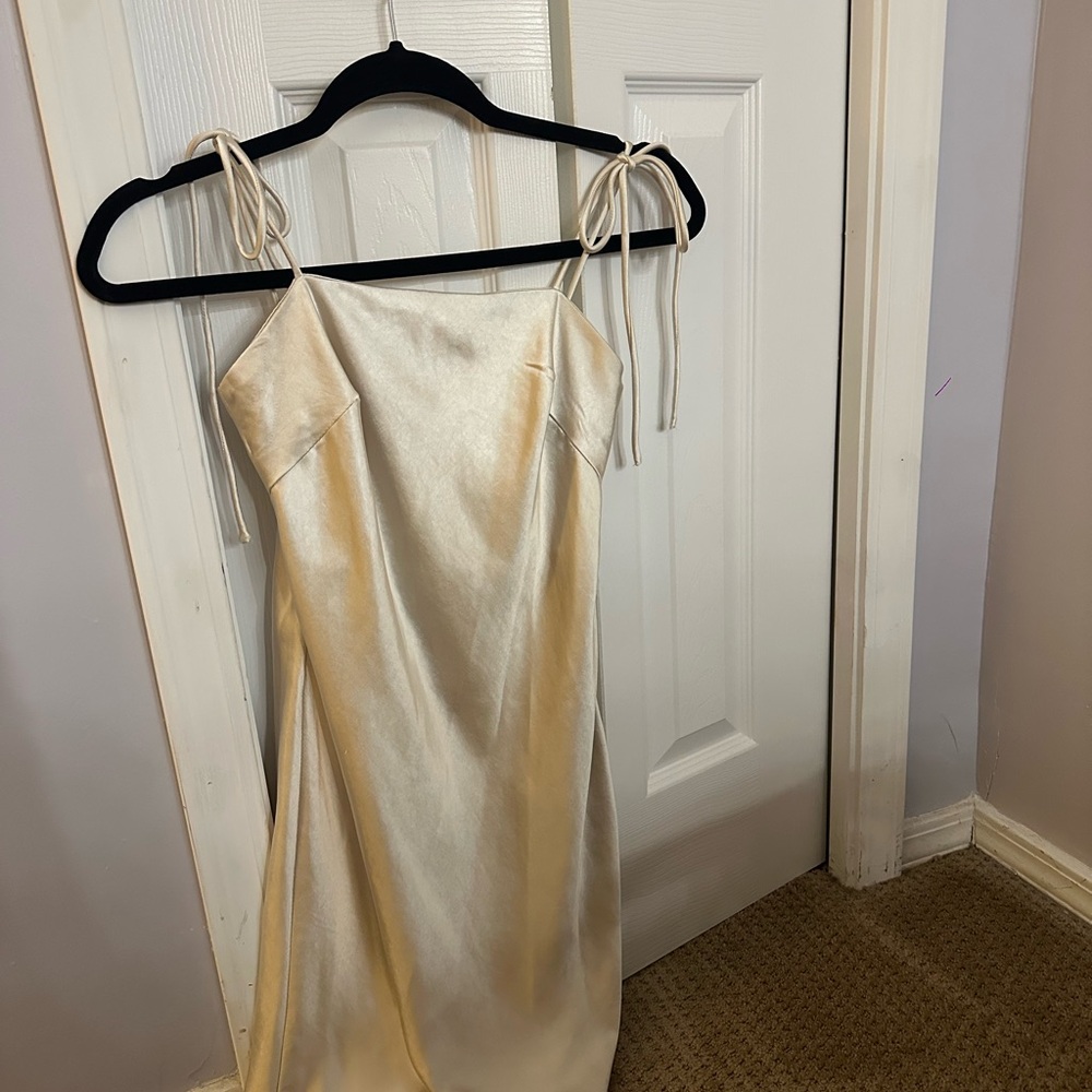 Princess Polly tie strap Cream Dress